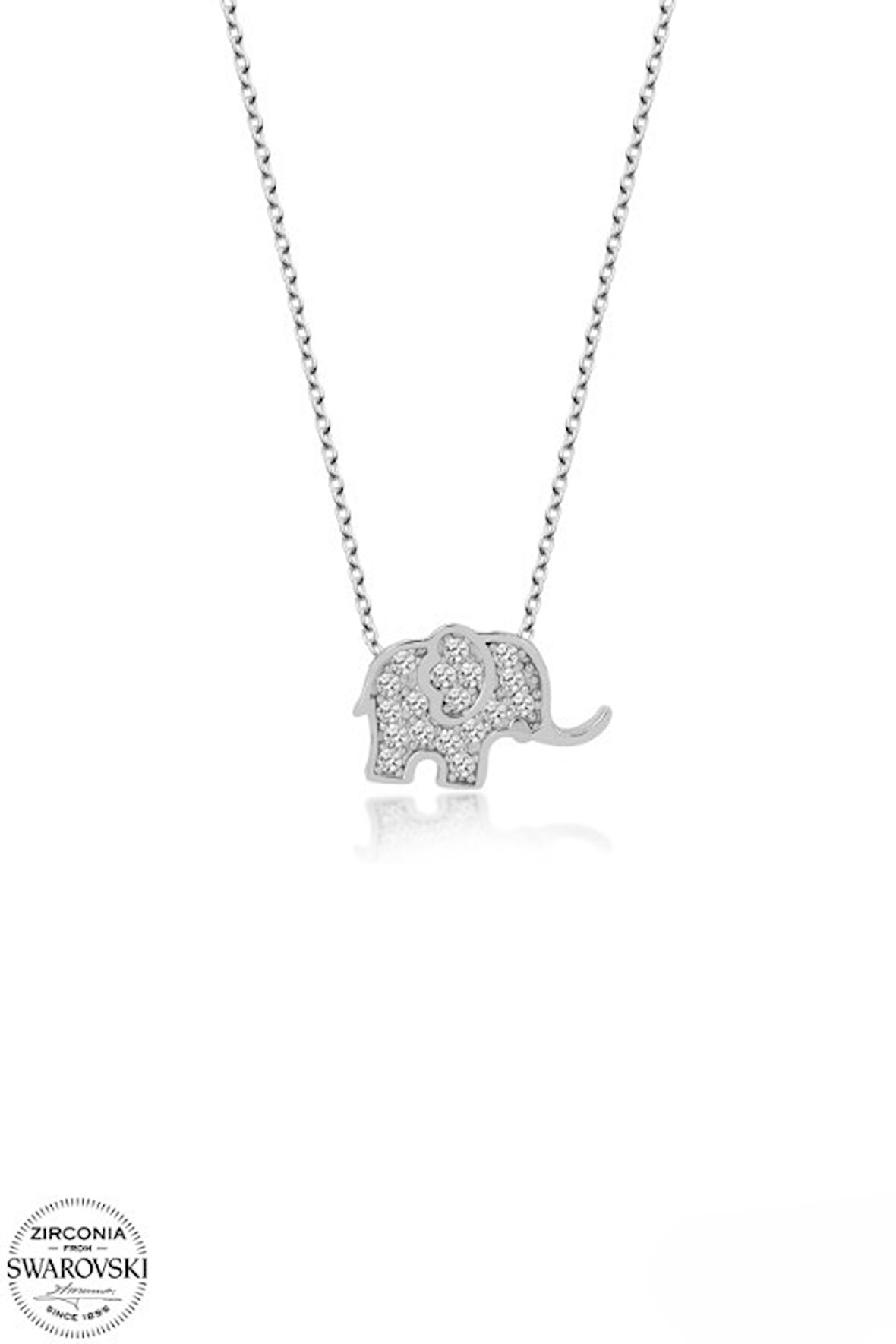 SWAROVSKİ TAŞLI  ZİRCONİA FİL 925 AYAR GÜMÜŞ KOLYE