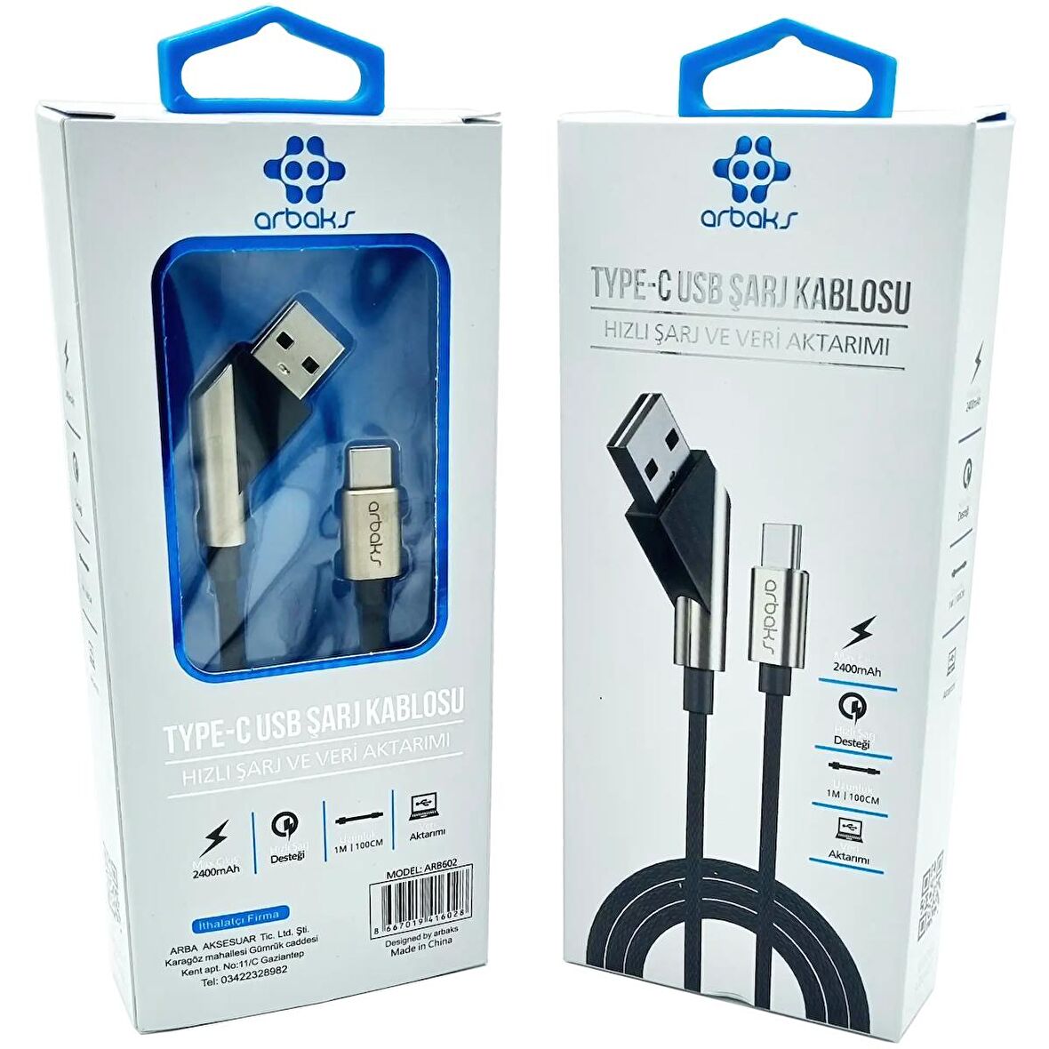 TYPE-C Metal Hızlı Şarj Ve Veri Aktarımı Arbaks ARB602