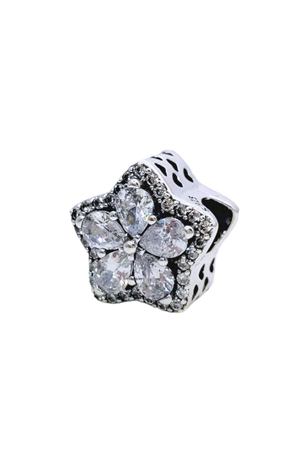 Işıltılı Beş Yapraklı Çiçek Charm | 925 Ayar Gümüş