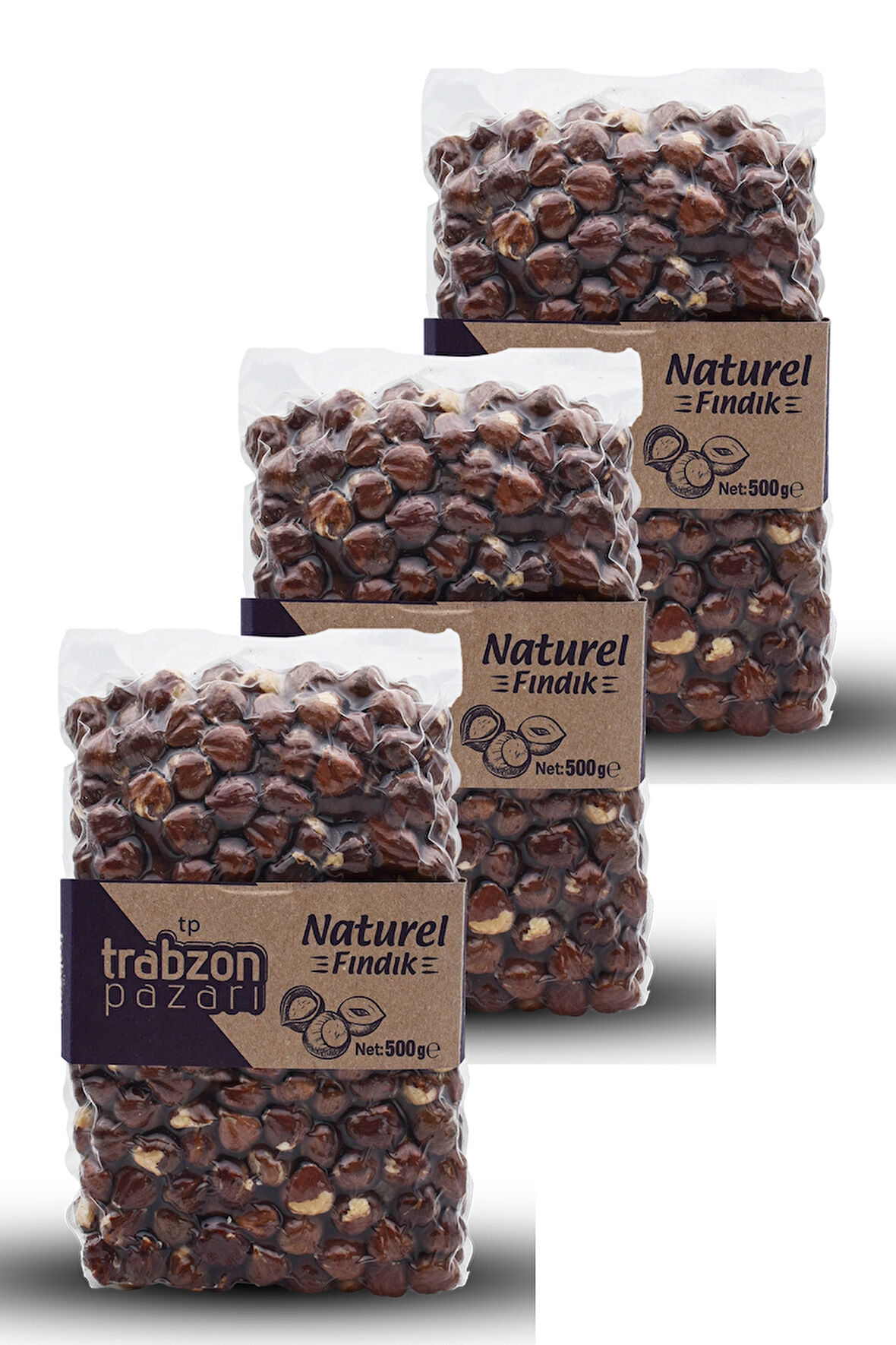 Trabzon Yöresel Çiğ Fındık Içi 3x500 gr