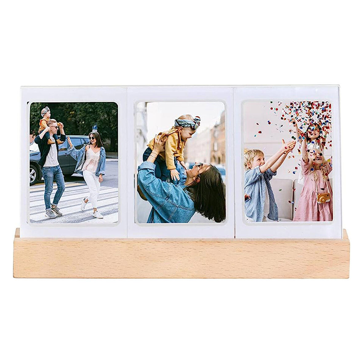 Instax Mini Led Işıklı 3'lü Ahşap Fotoğraf Çerçevesi