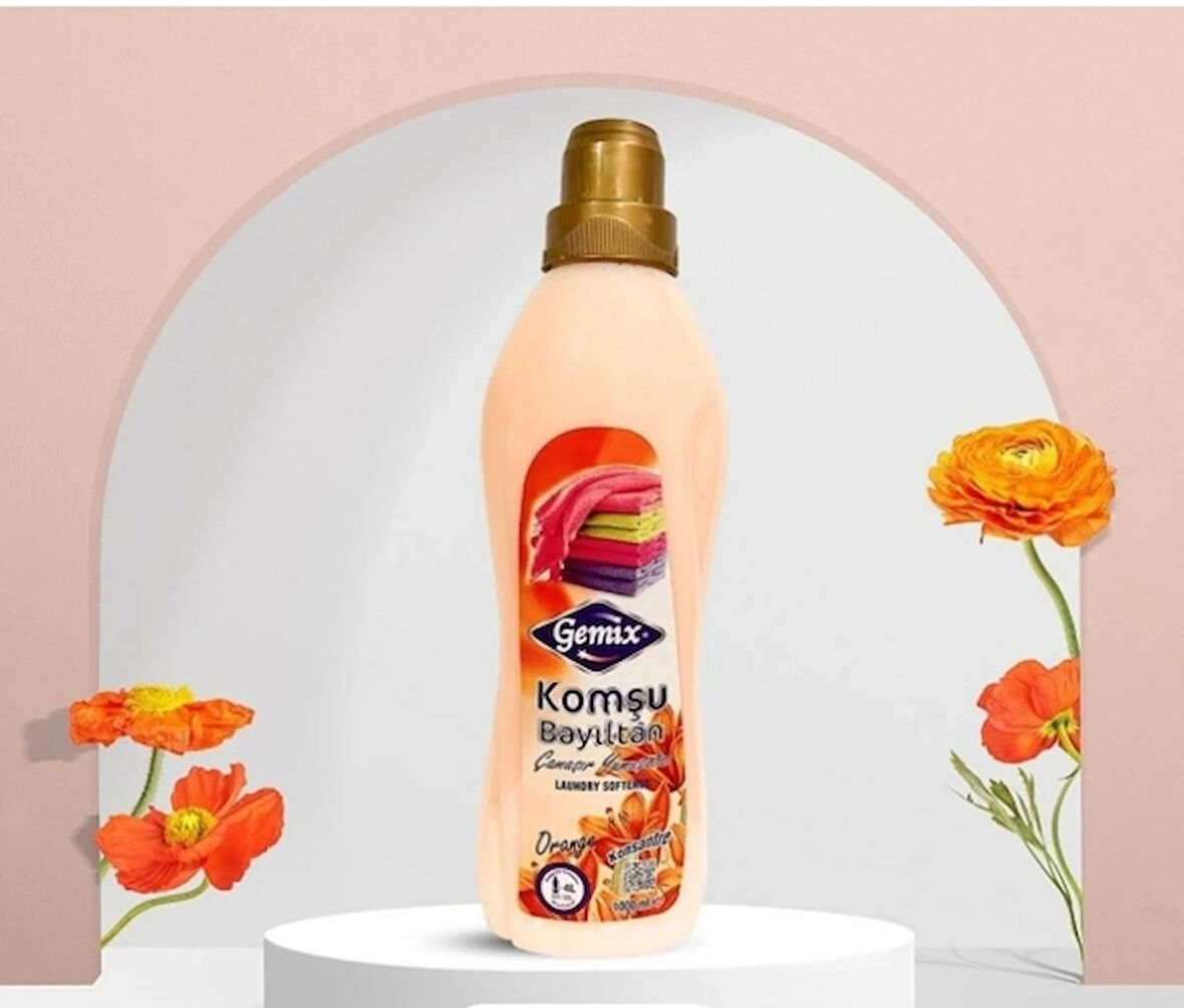 Gemix Komşu Bayıltan Konsantre Çamaşir Yumuşatıcı Orange 1000 ml x 3 Adet