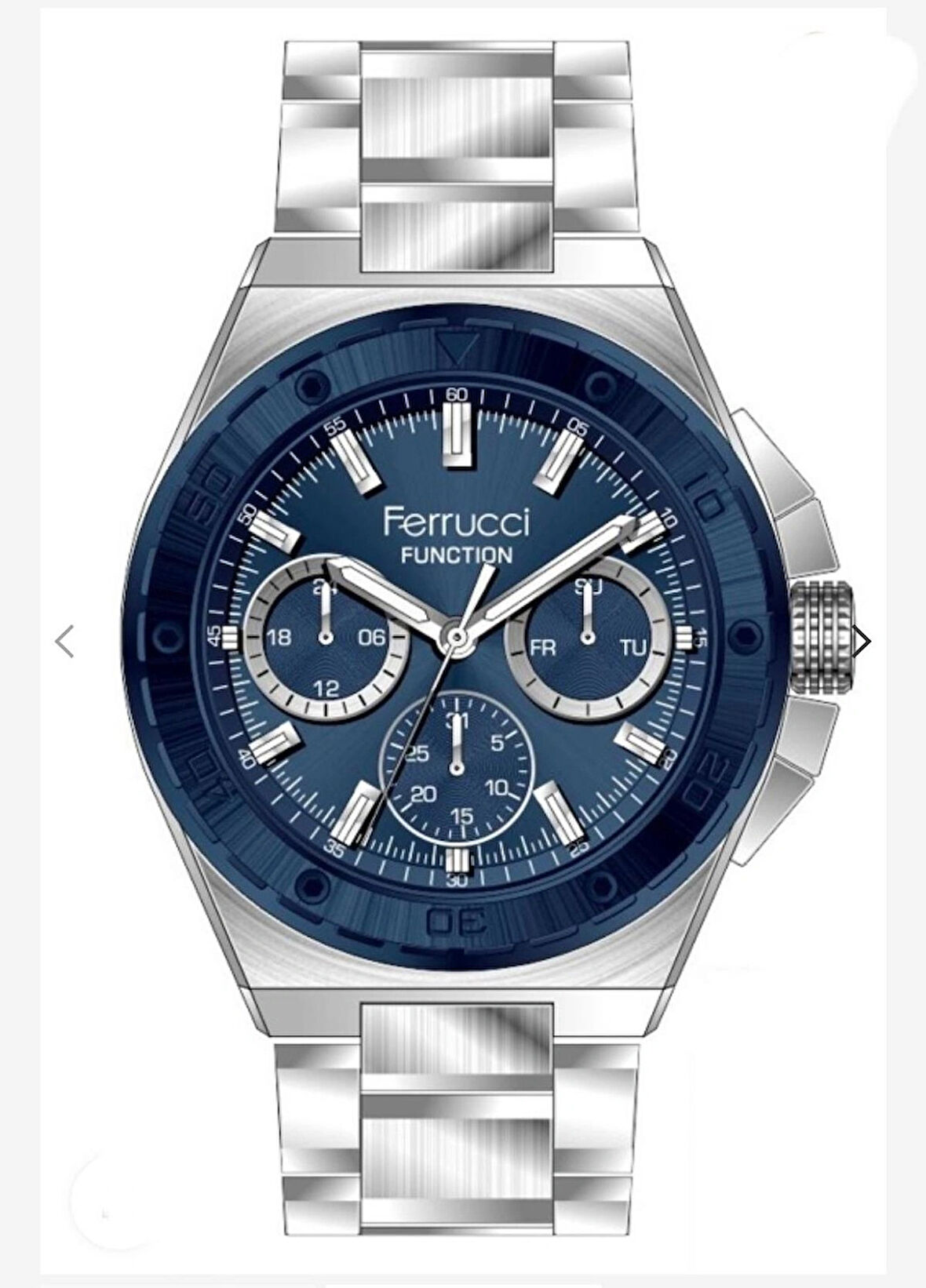 Ferrucci Full Fonksiyonlu Yeni Sezon Çelik Erkek Kol Saati+Bileklik Hediyeli