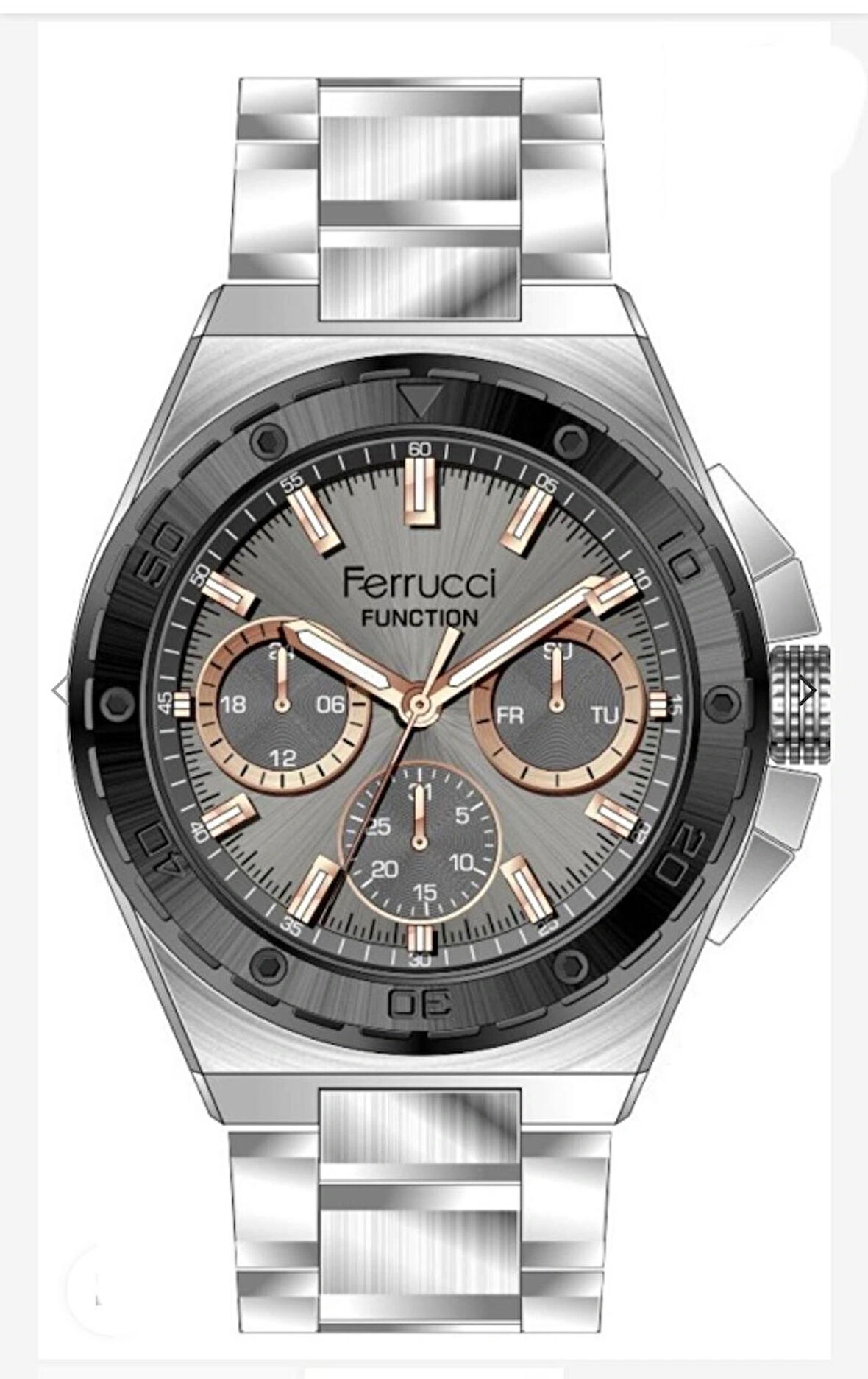 Ferrucci Full Fonksiyonlu Yeni Sezon Çelik Erkek Kol Saati+Bileklik Hediyeli