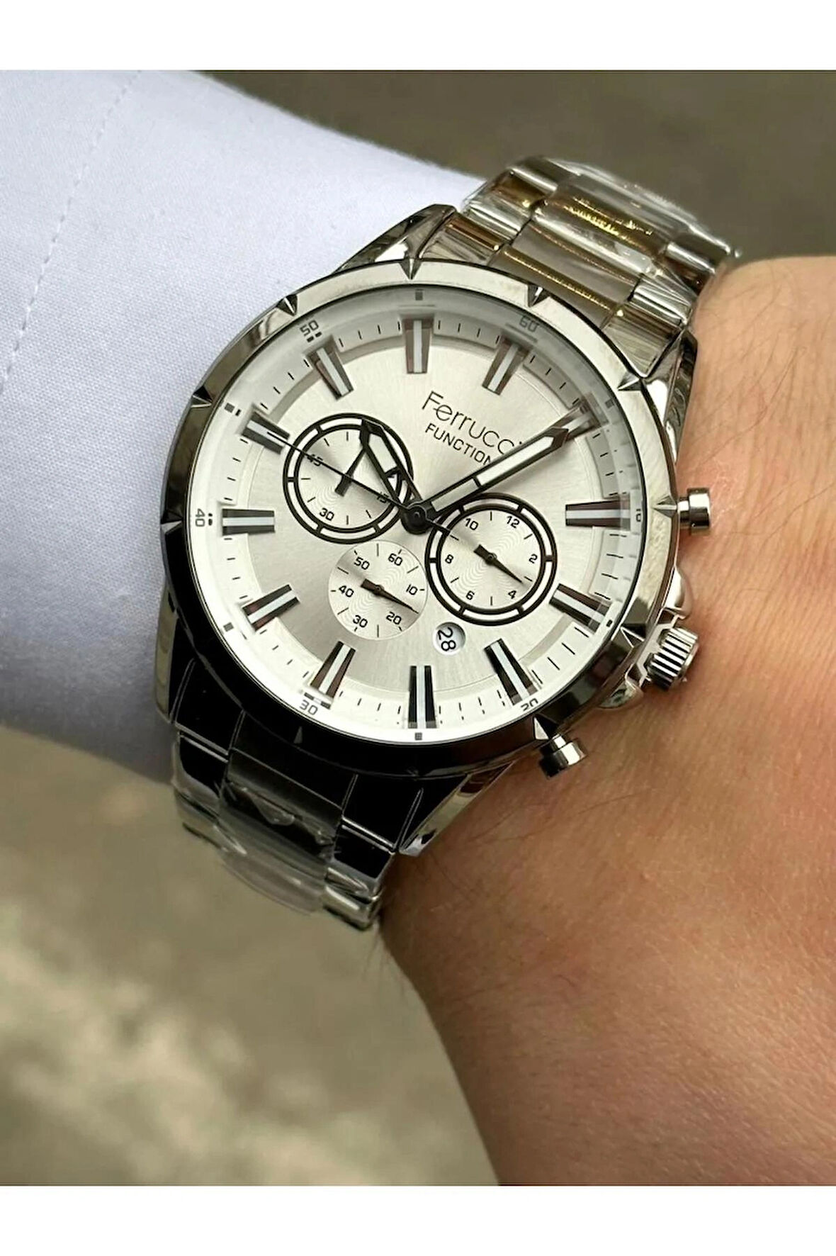 Ferrucci Fonksiyonları Aktif Takvimli Silver Renk Erkek Kol Saati