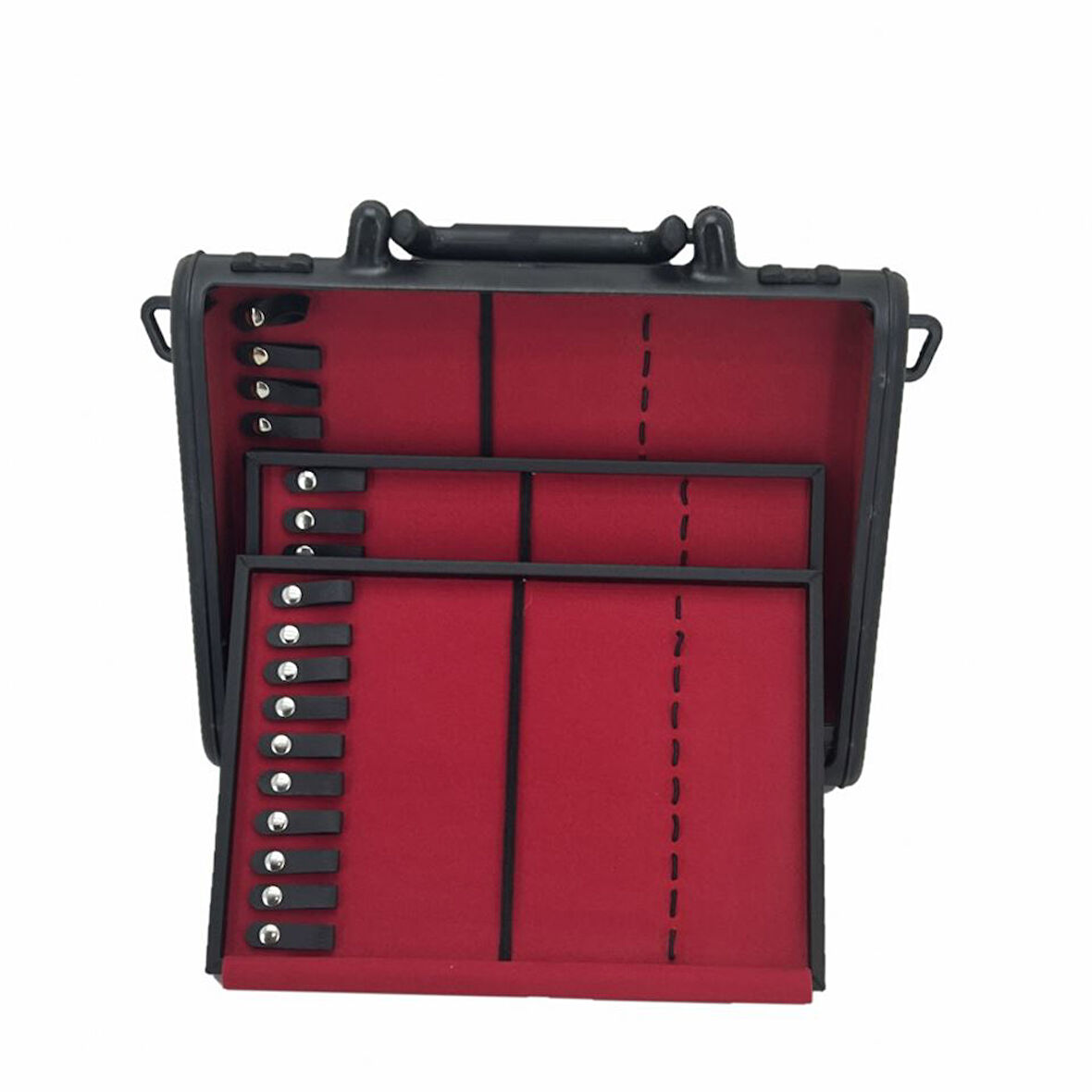 Takı ve Tespih Çantası Kilitli Sürgülü Yumuşak Astar 30'lu Siyah