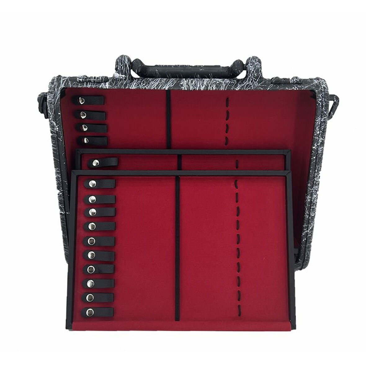 Takı ve Tespih Çantası Kilitli Sürgülü Yumuşak Astar 30'lu Mermer Desen