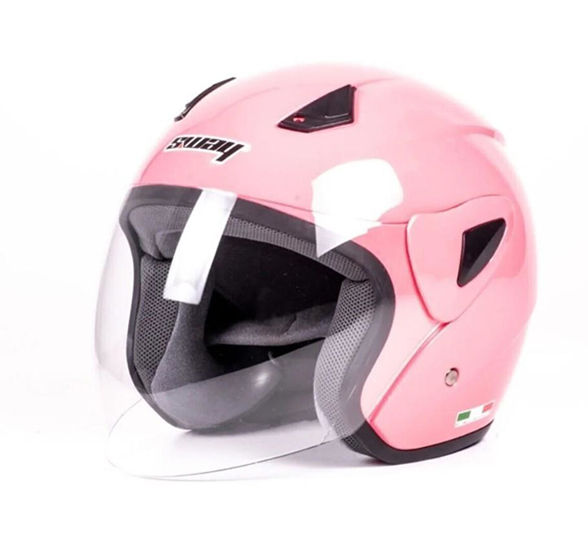 Sway Xbyc 700 Yarı Camlı Elektrikli Bisiklet Motosiklet Ve Scooter Kaskı M Beden Pembe