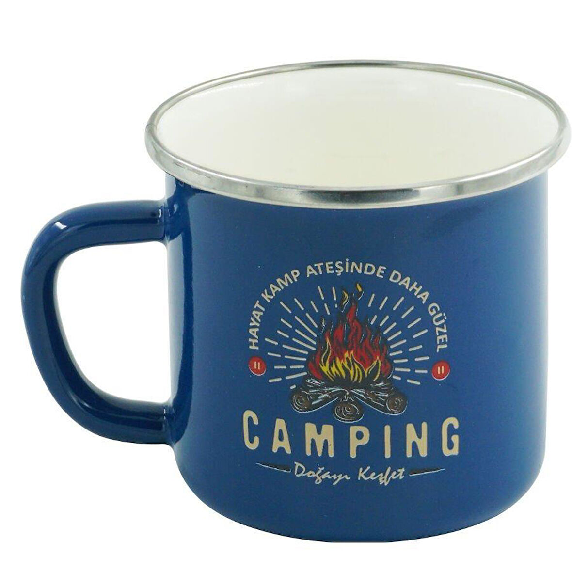 Orcamp Retro Emaye Camping 180 ml Kupa OUT-1900 Mavi