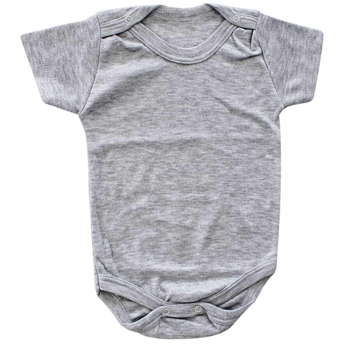 Çıtçıtlı Gri Kısa Kol Body Zıbın