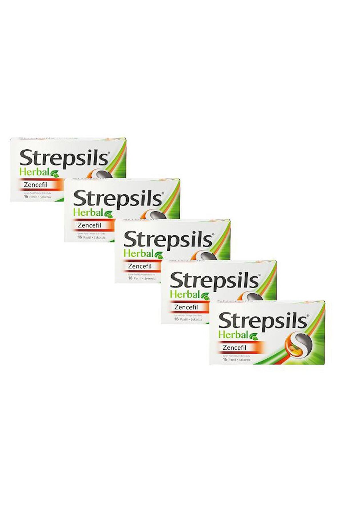 Strepsils Herbal Zencefil & Adaçayı-Kekik-Ihlamur Ekstratı İçeren Pastil (5 Adet)
