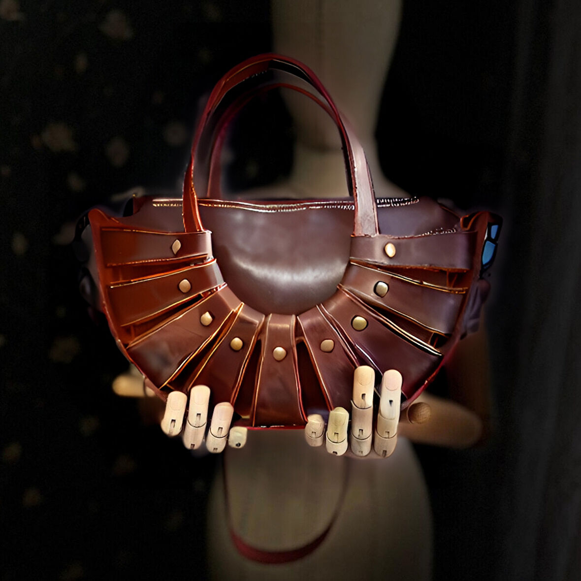 CARIDEA El Yapımı Hakiki Deri Bayan Çanta, Clutch, El Omuz Çantası v25