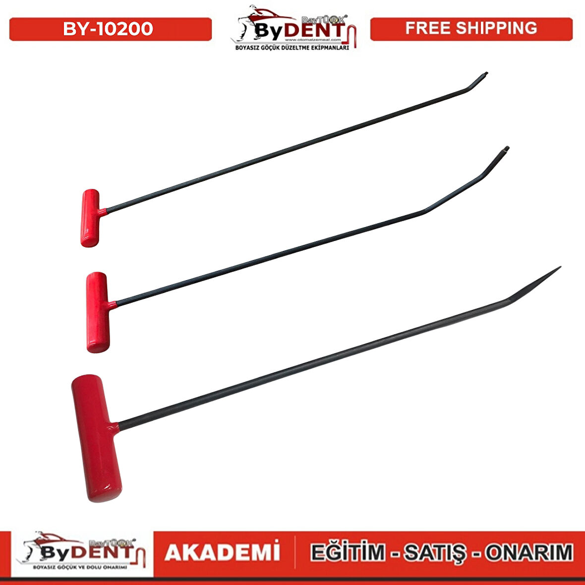 Pdr Boyasız Göçük Düzeltme 3 Parça T Sap Çubuk Seti