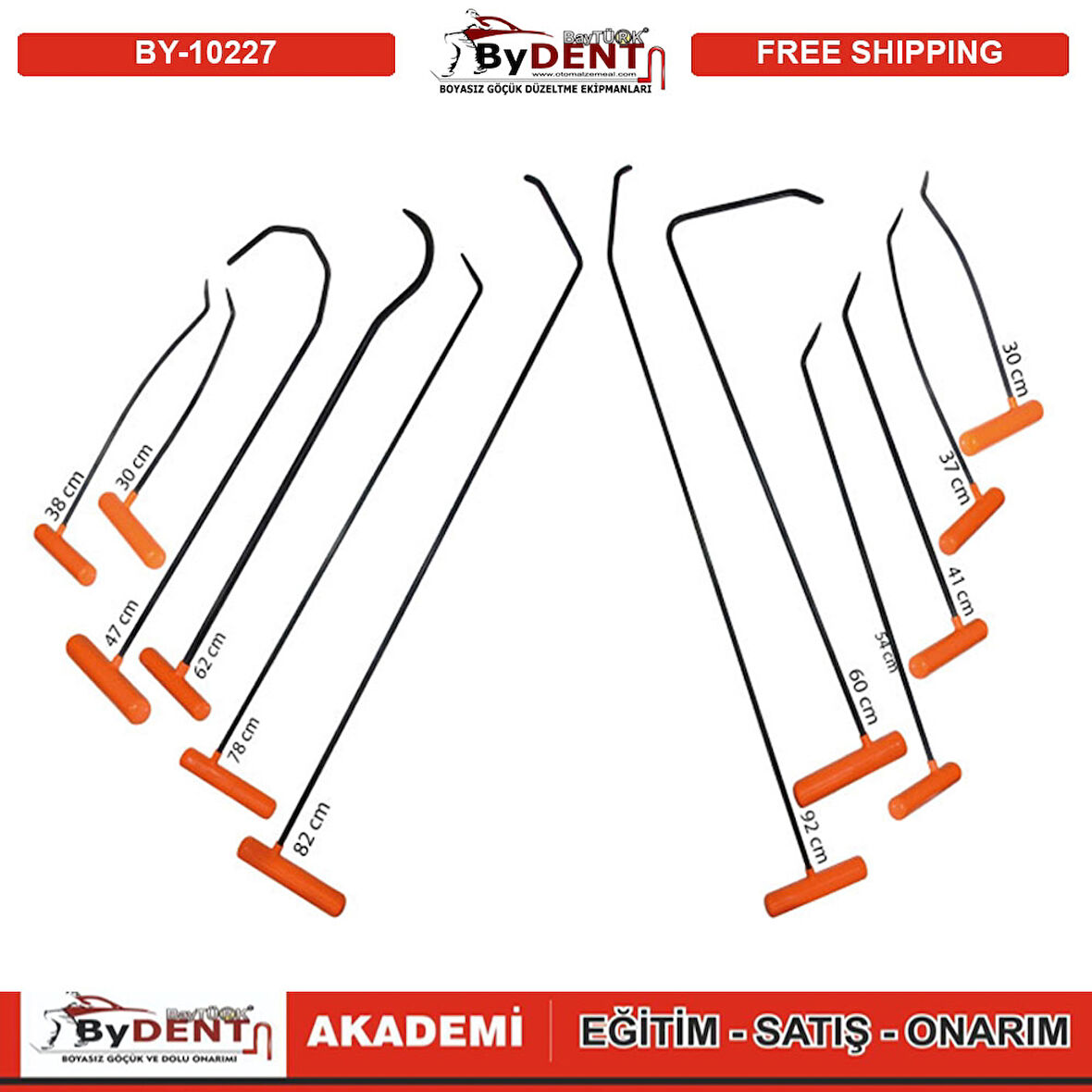 Pdr Boyasız Göçük Düzeltme Özel Tasarım Çubuk 12 Adet