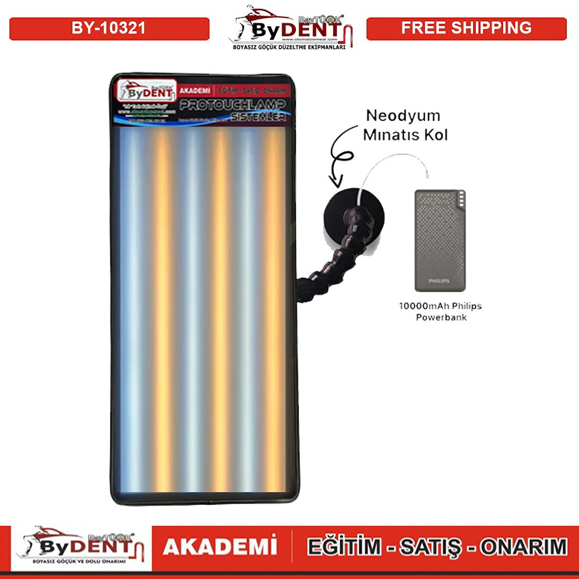 Pdr Boyasız Göçük Düzeltme Şarjlı Küçük Lamba Mıknatıslı 45x21