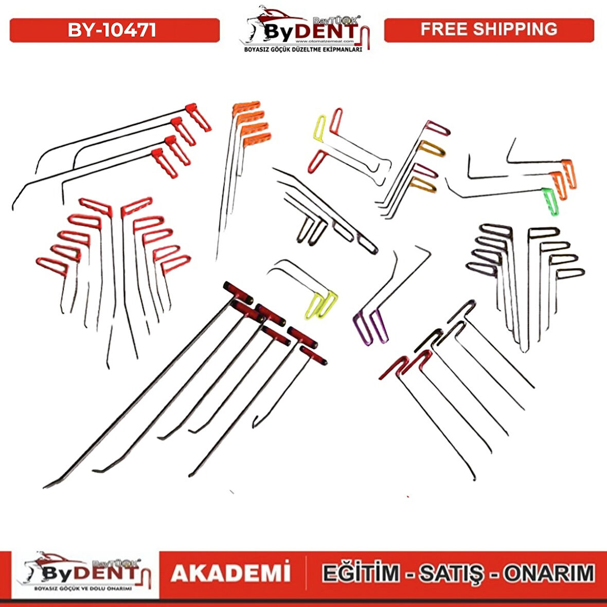 Pdr Boyasız Göçük Düzeltme 55 Parça Pro Çubuk Seti