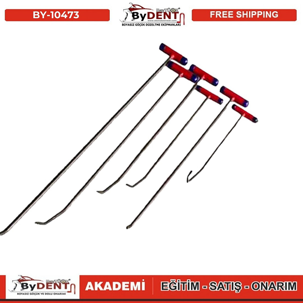 Pdr Boyasız Göçük Düzeltme 6 Parça Sustalı Çubuk Seti