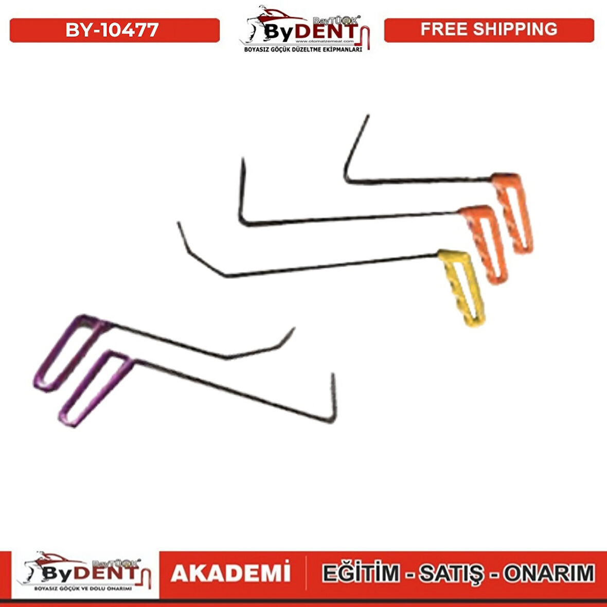 Pdr Boyasız Göçük Düzeltme 5 Parça Sustalı Çubuk Seti