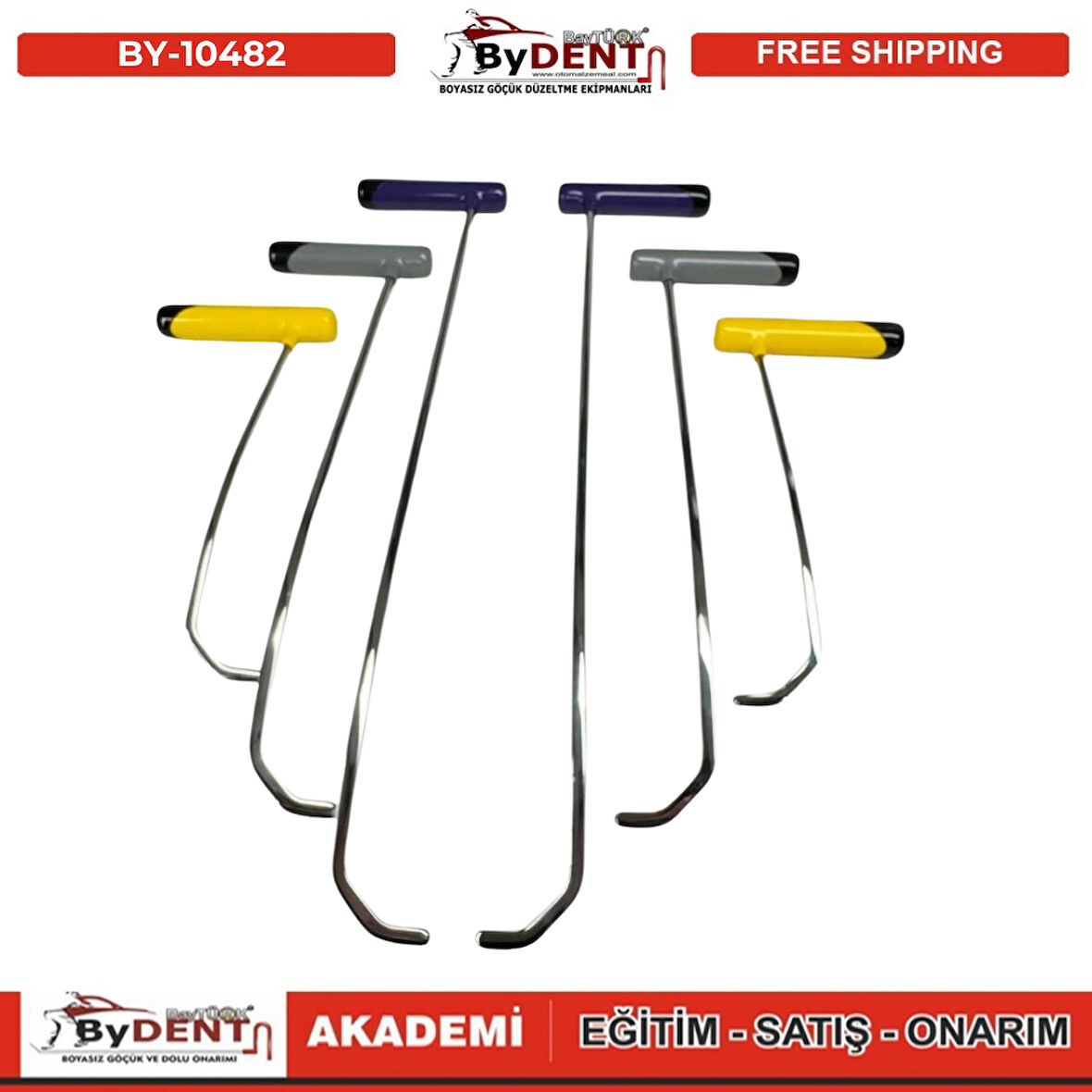 Pdr Boyasız Göçük Düzeltme 6 Parça Özel Tasarım Çubuk Seti