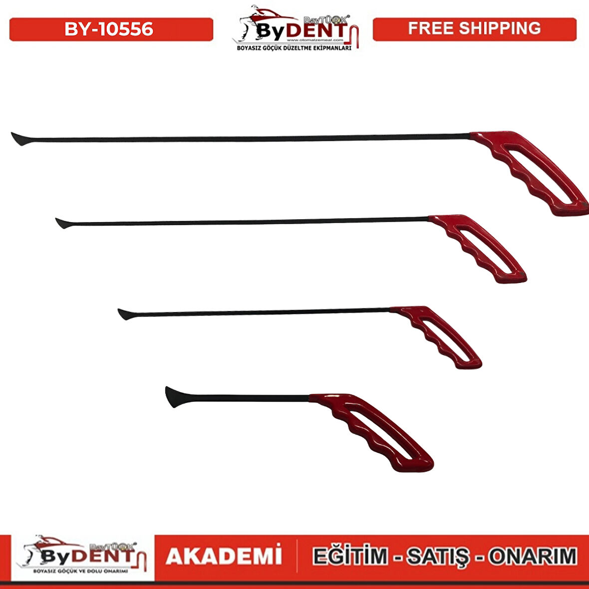 Pdr Boyasız Göçük Düzeltme 4 Parça Balina Kuyruğu Çubuk Seti