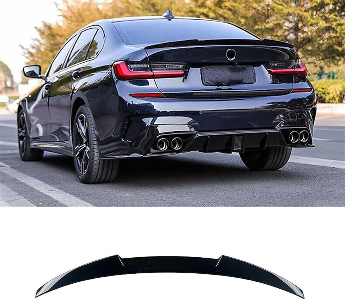 AUTOGP  Bmw g20 m3 yarasa bagaj üstü spoiler siyah boyalı plastik 2019+