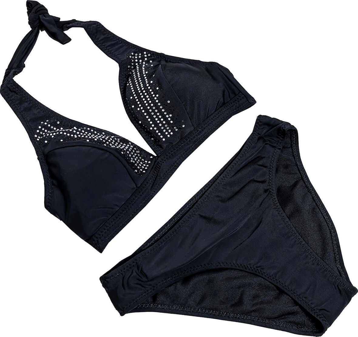 Kadın Siyah Bikini Takımı Taşlı