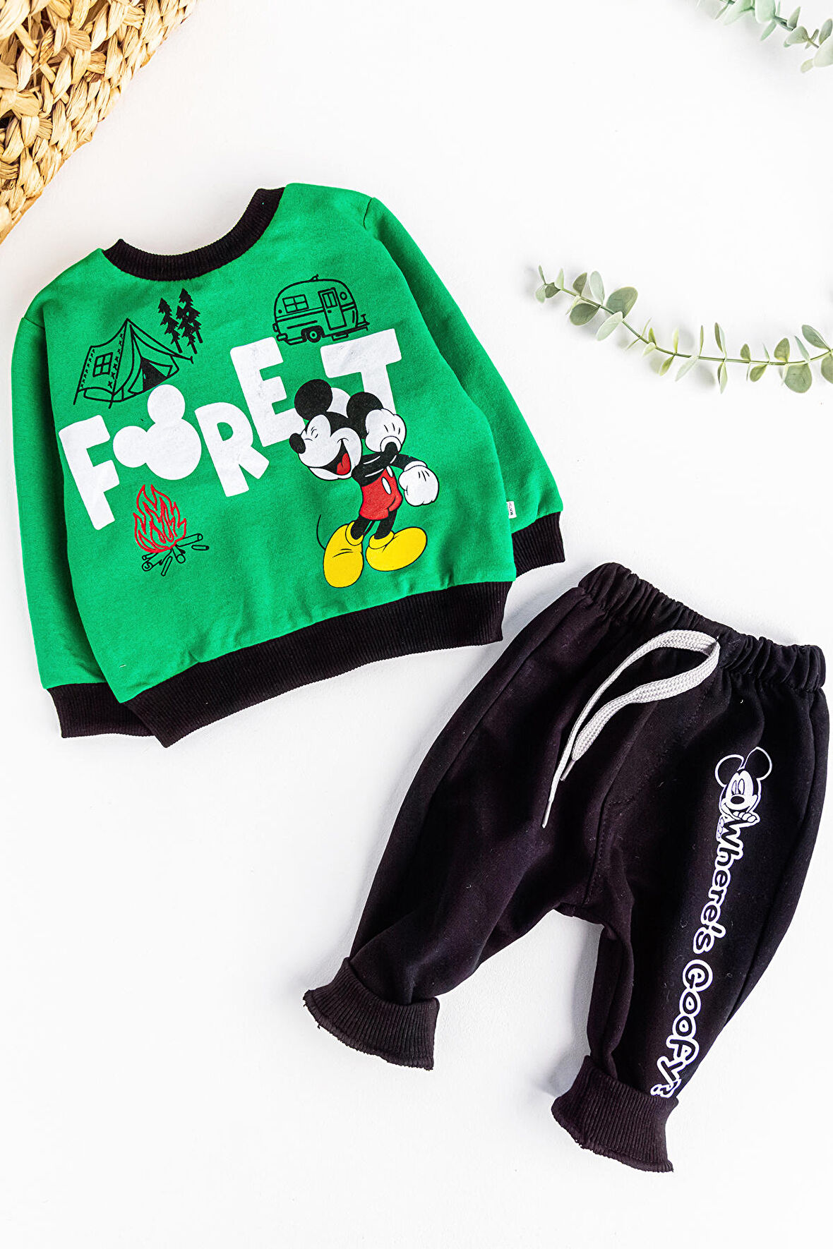 Fare Desenli İkili Erkek Bebek Takım