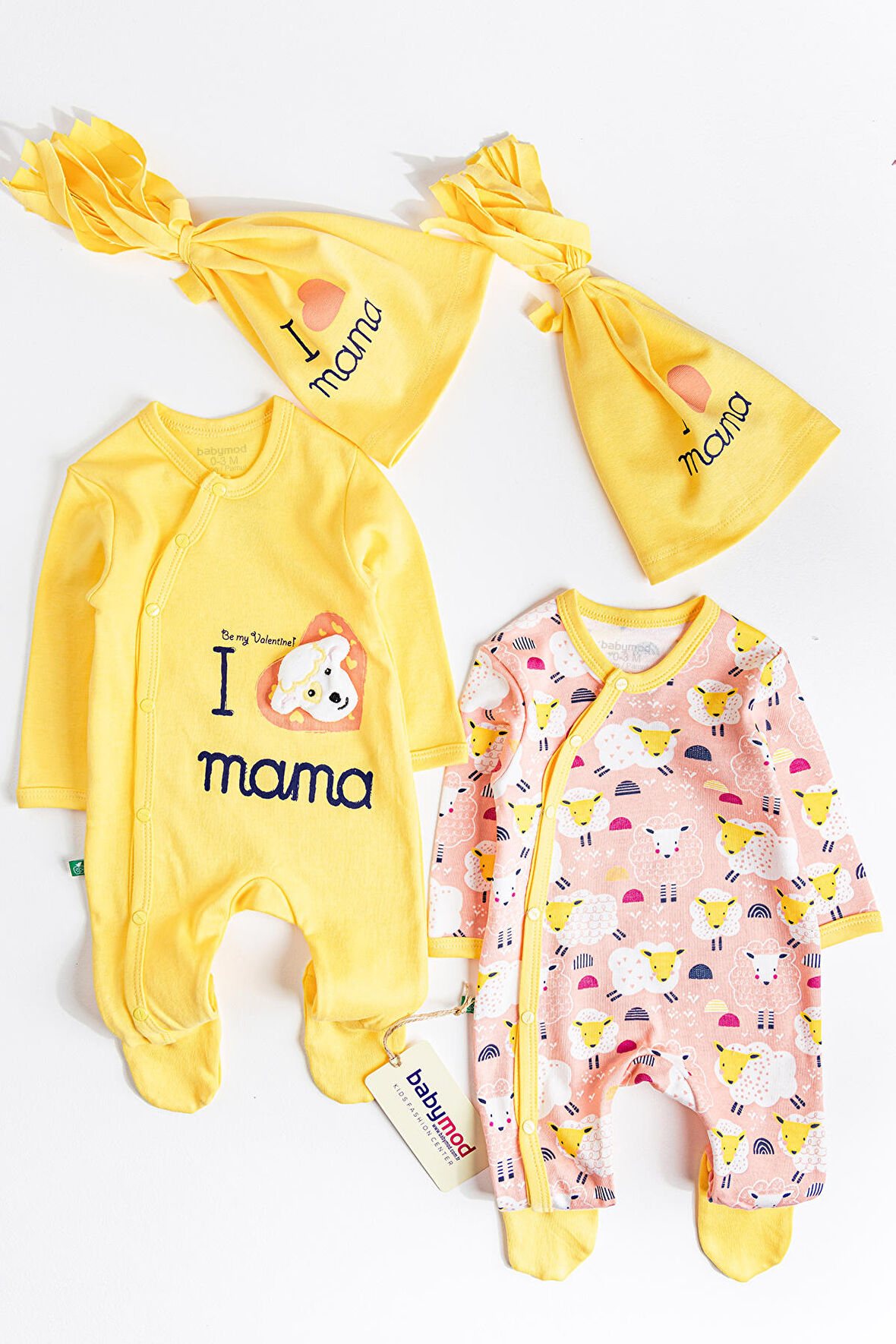 I Love Mama İkili Uzun Kollu Erkek Bebek Tulum Takım