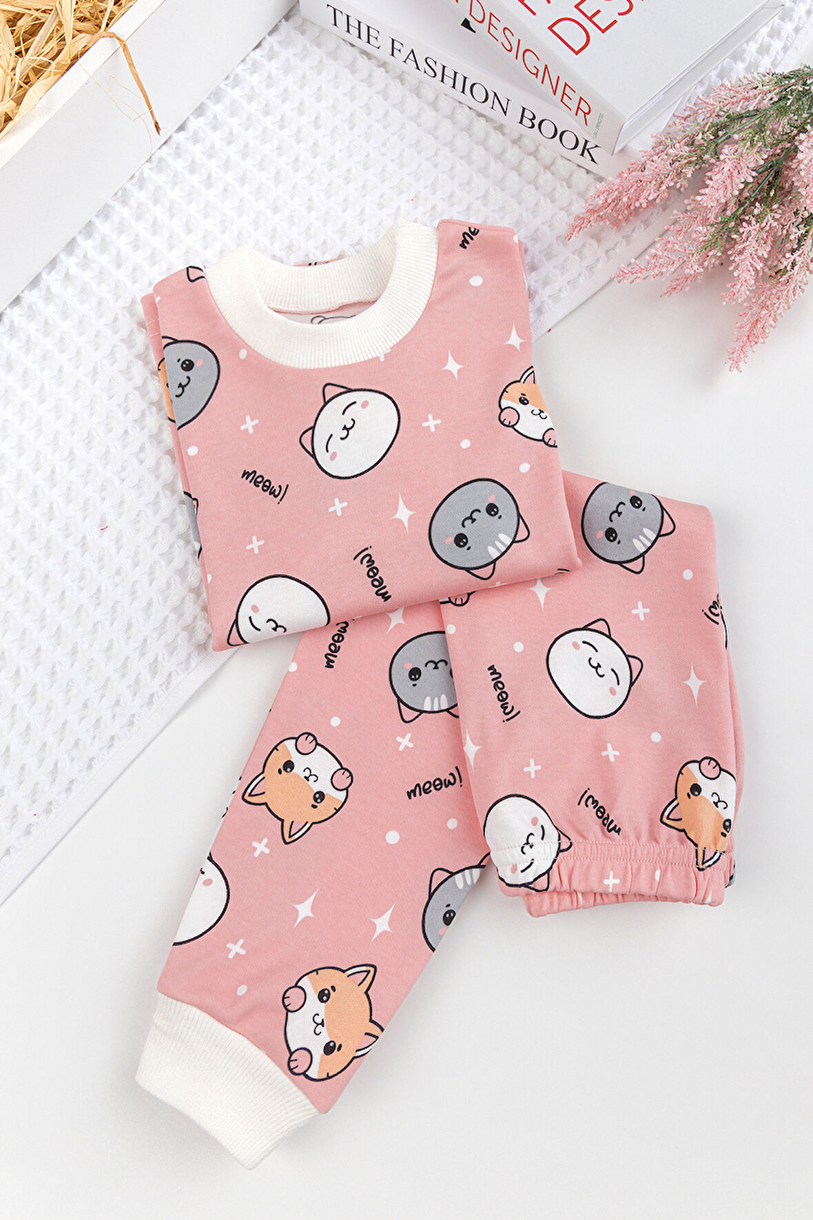 Fiğürlü %100 Pamuk Kız Erkek Bebek Çocuk Pijama Takımı