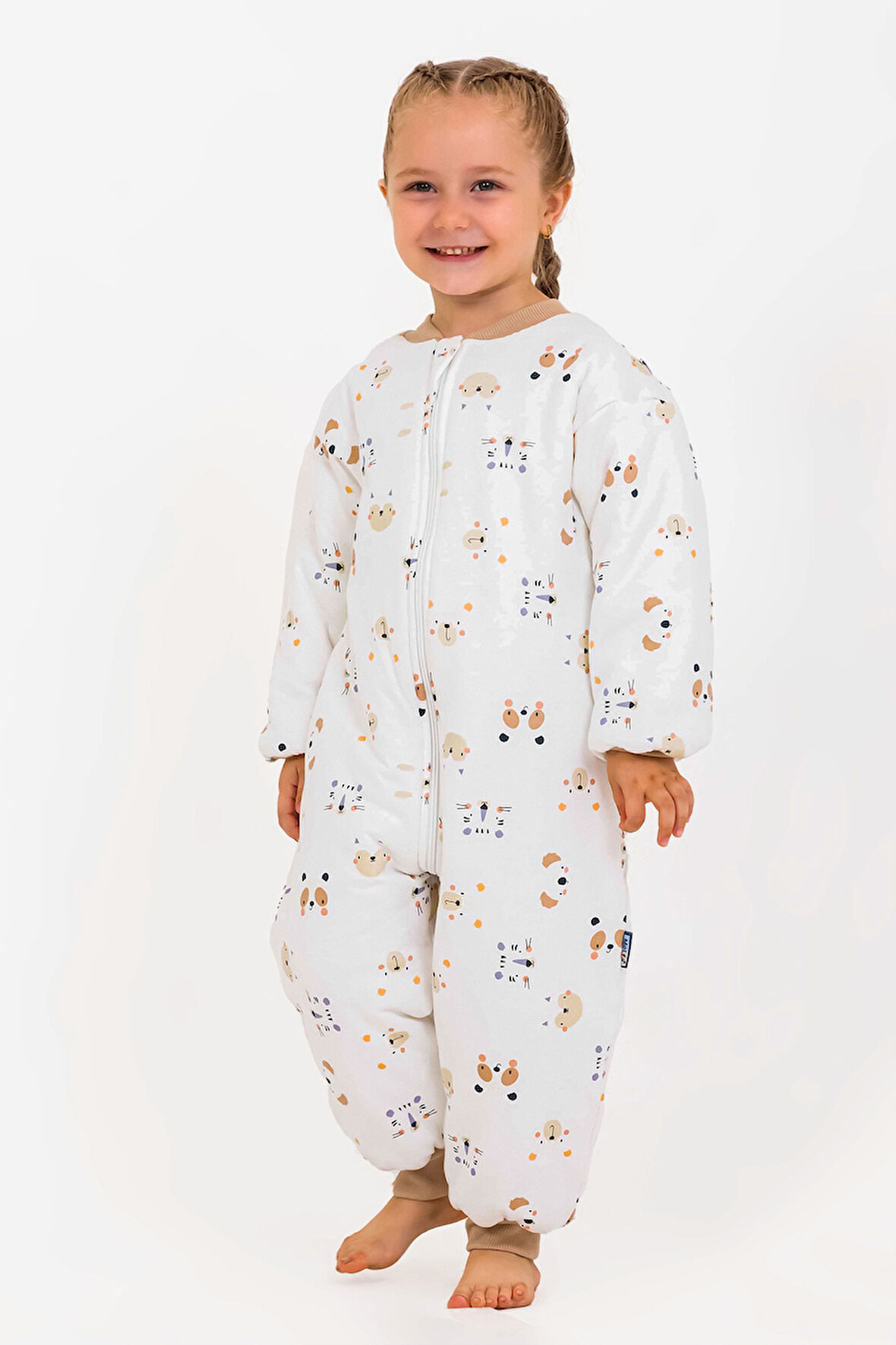  Elyaf Dolgulu 2,5 Tog Pamuklu Penye Astarlı Kız /Erkek Çocuk Uyku Tulumu 