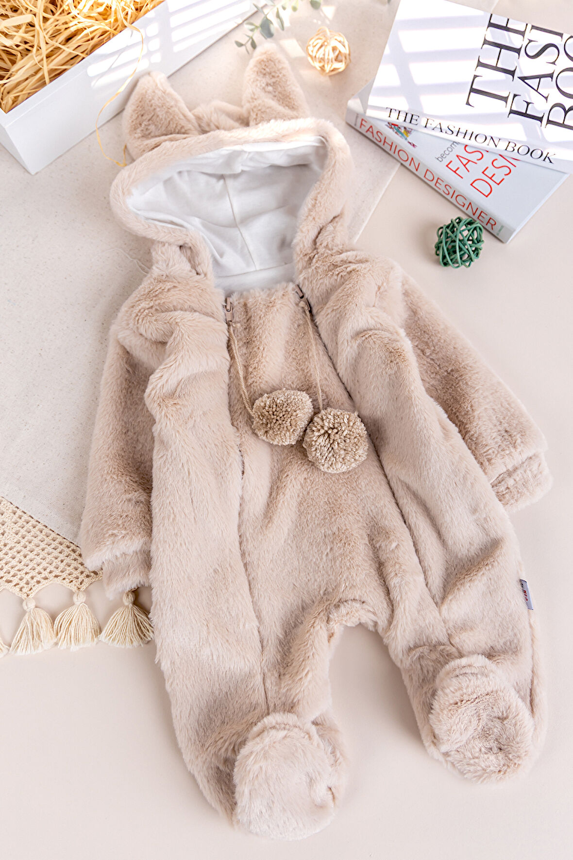 Kışlık Peluş Welsoft  Penye Astarlı Pamuklu Kız Erkek Bebek Tulum