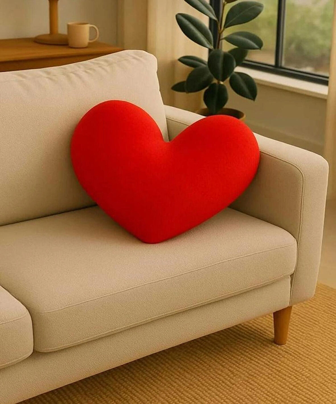 Teddy iç dolgulu kalp yastık, kalp yastık 