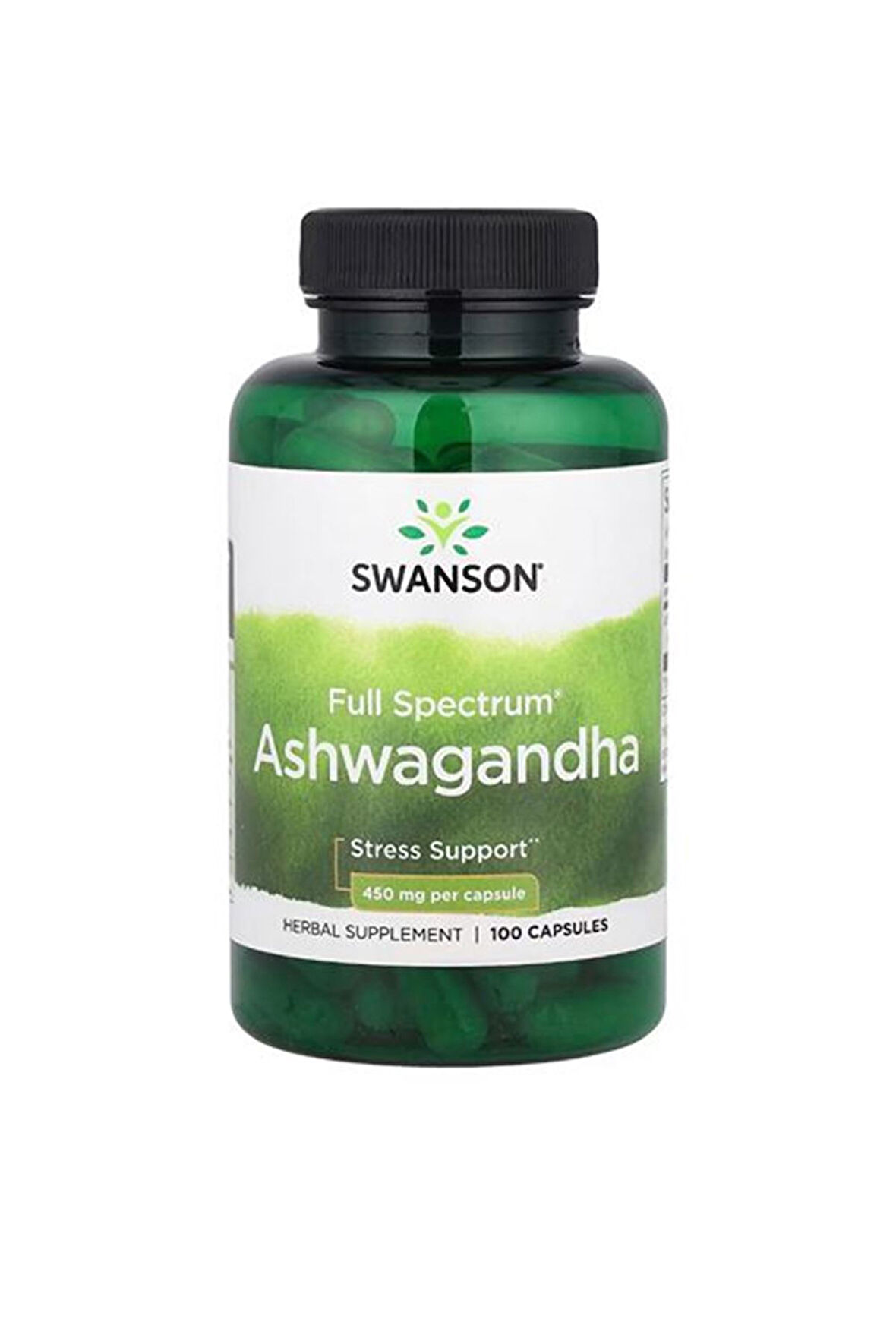 Swanson Full Spektrum Ashwagandha 450 mg. 100 kapsül.usa menşei.