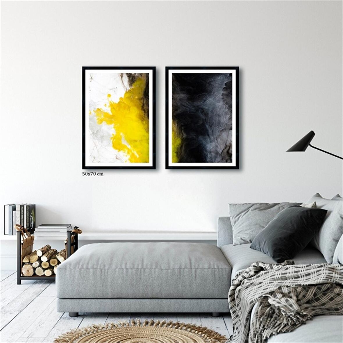 Çerçeveli Doku Efektli Tablo Seti 105x70 cm