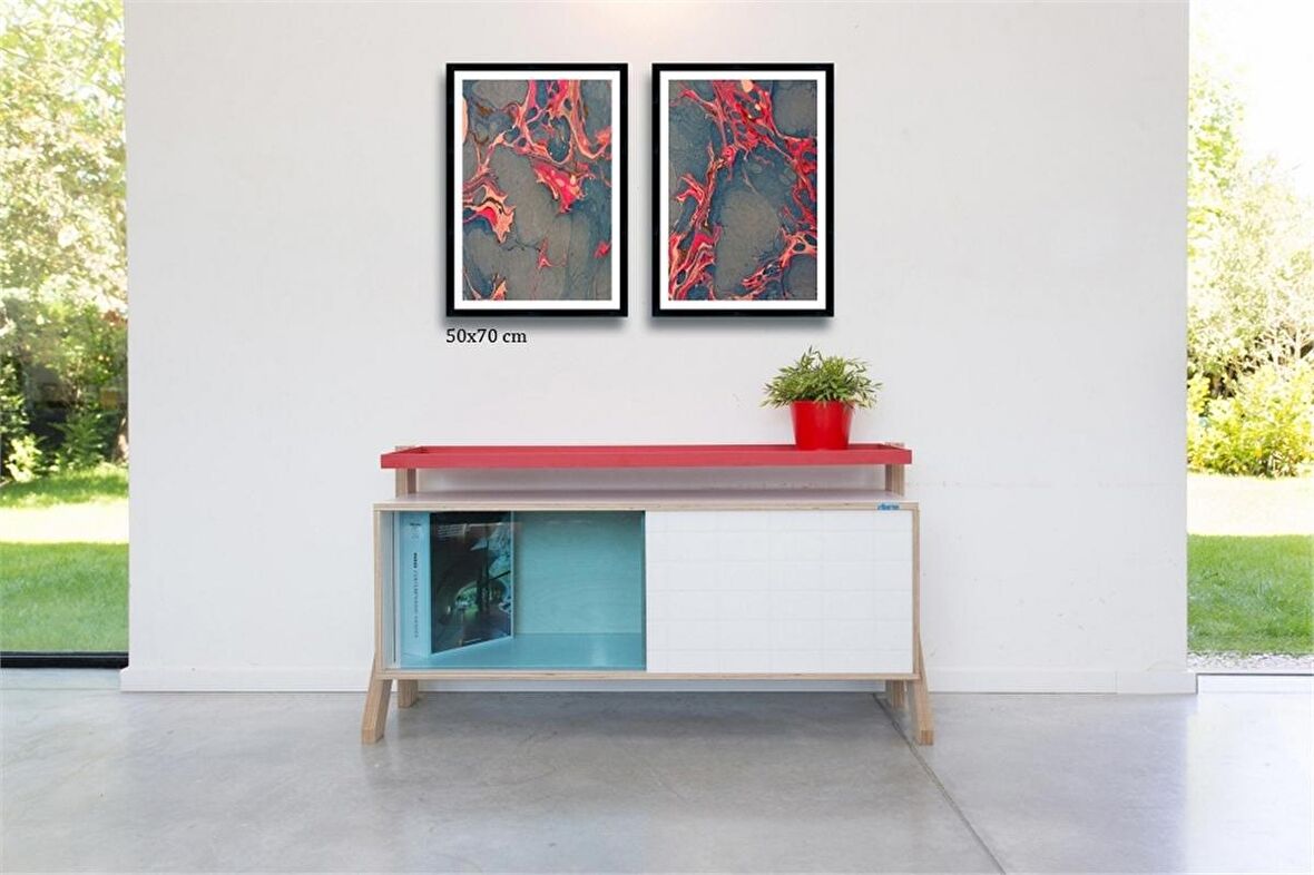 Çerçeveli Doku Efektli Tablo Seti 105x70 cm