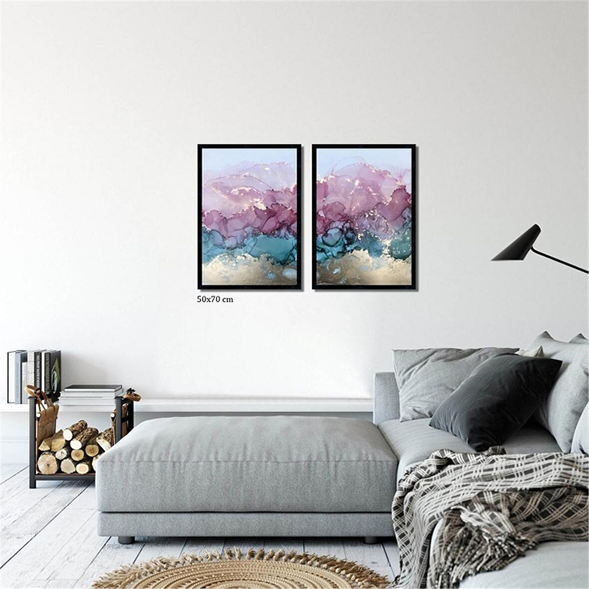 Çerçeveli Doku Efektli Tablo Seti 105x70 cm