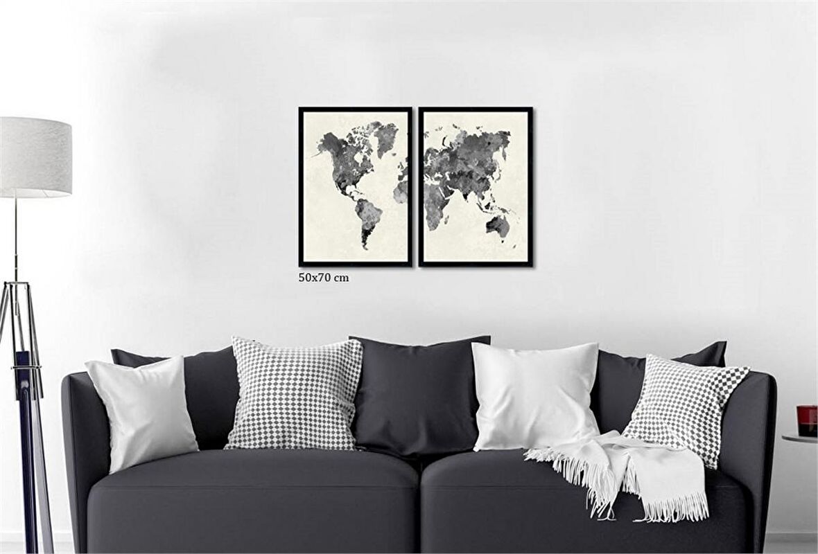 Çerçeveli Doku Efektli Tablo Seti 105x70 cm