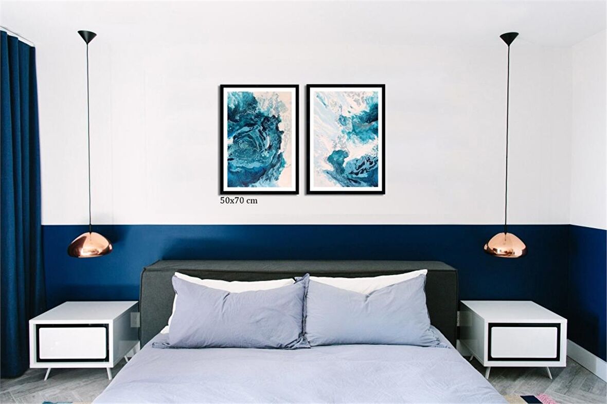 Çerçeveli Doku Efektli Tablo Seti 105x70 cm