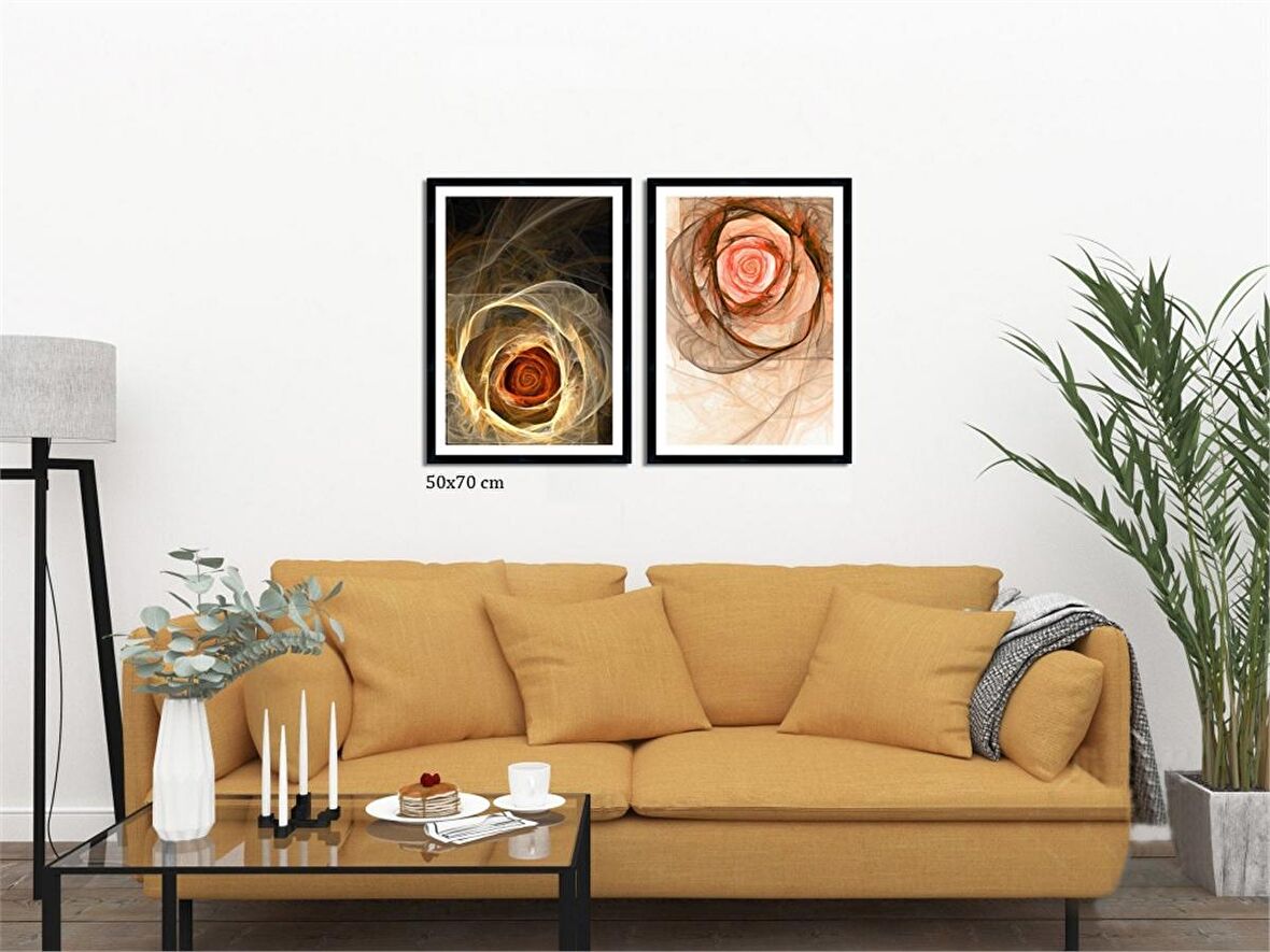 Çerçeveli Doku Efektli Tablo Seti 105x70 cm