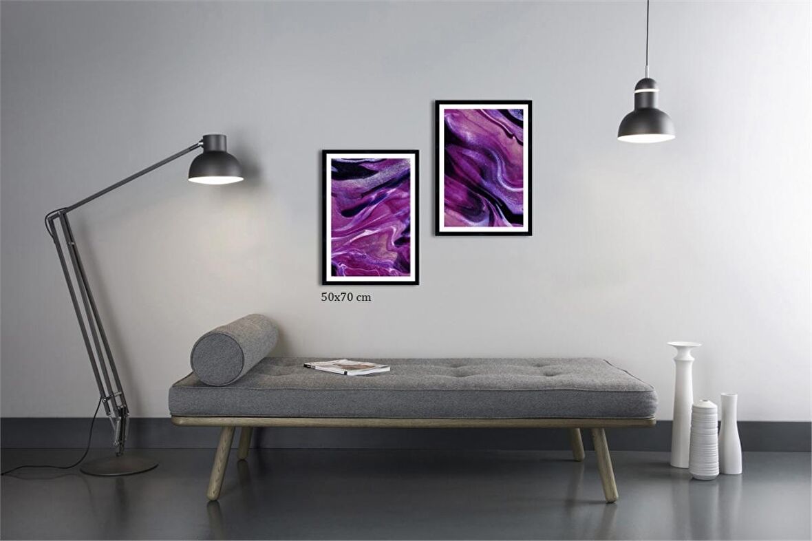 Çerçeveli Doku Efektli Tablo Seti 105x100 cm