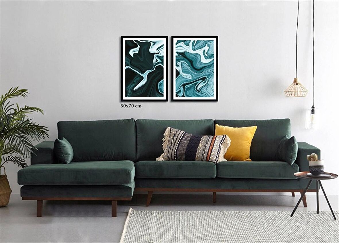 Çerçeveli Doku Efektli Tablo Seti 105x70 cm