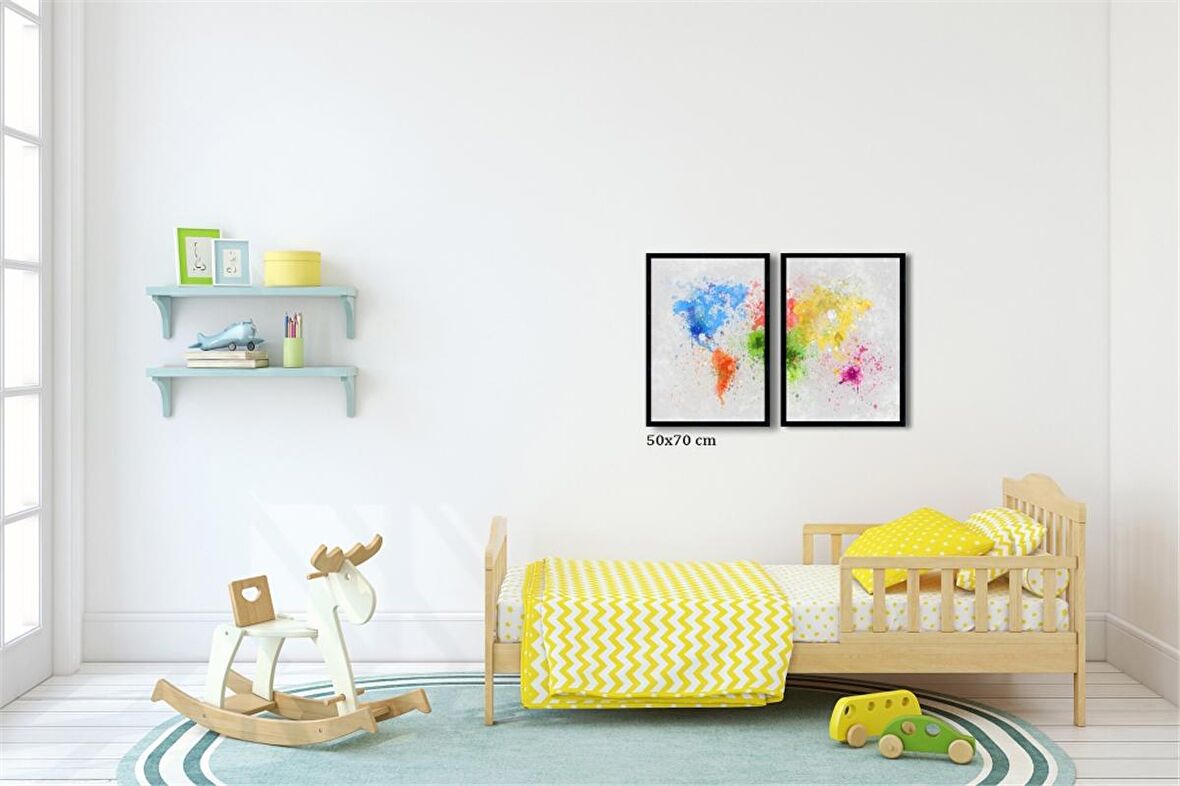 Çerçeveli Doku Efektli Tablo Seti 105x70 cm