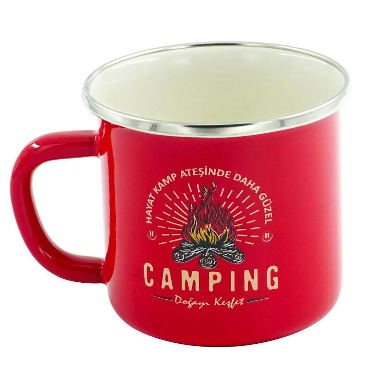 Orcamp Retro Emaye Camping 180 ml Kupa OUT-1900 Kırmızı