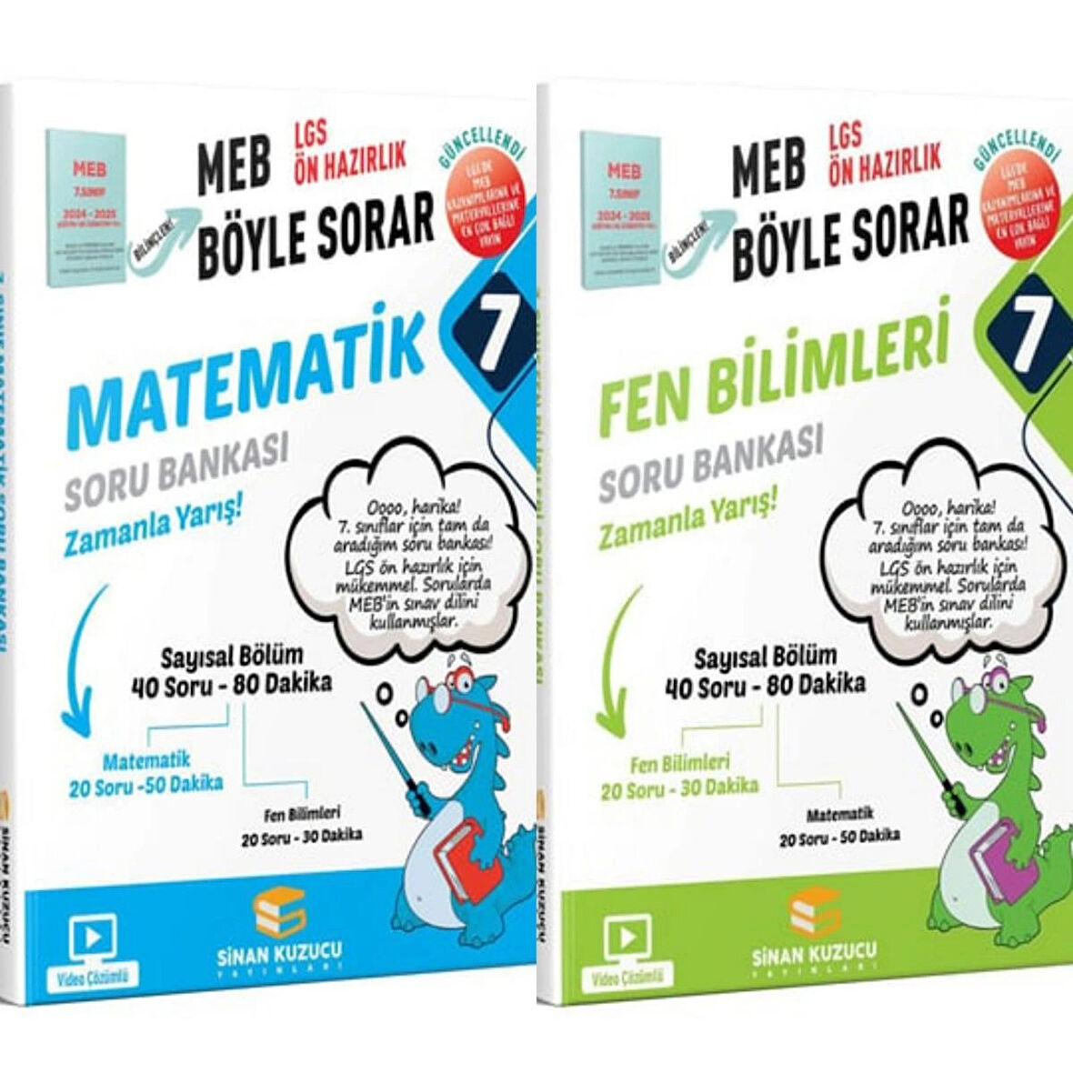 Sinan Kuzucu Yayınları 2025 7.Sınıf Matematik Soru Bankası ve Fen Soru Bankası