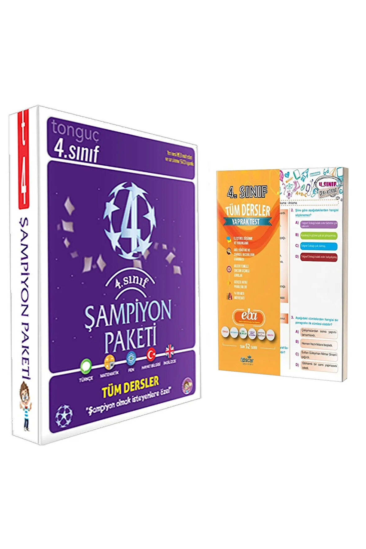 4. Sınıf Şampiyon Paketi (4 Kitap) + Tüm Dersler Yaprak Test Eba