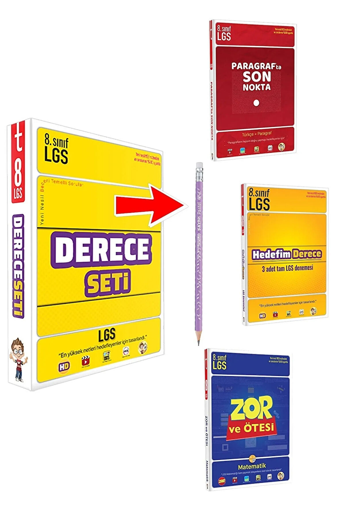 Lgs Derece Seti 3 Kitap (maped Kurşun Kalem Hediyeli)
