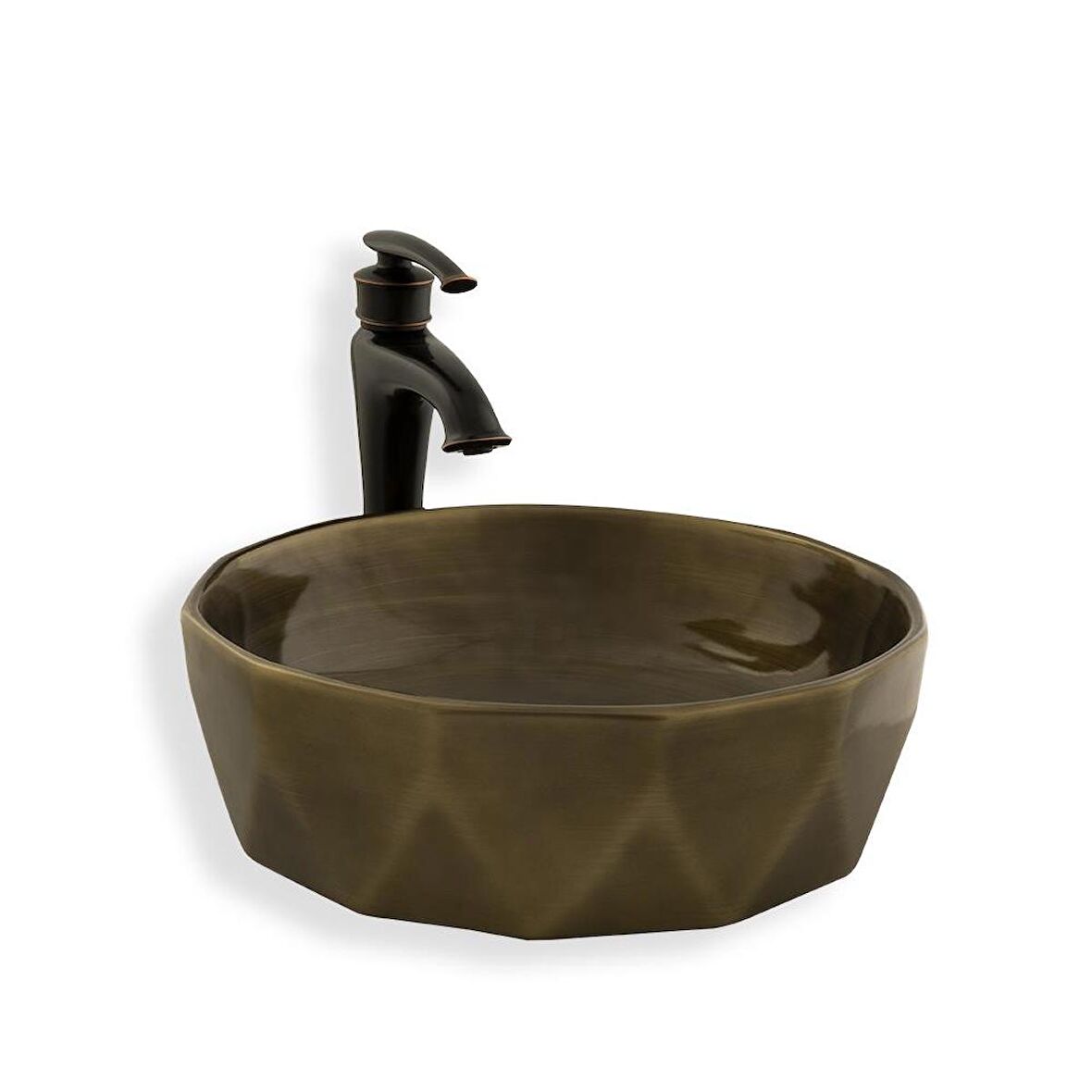 Lena Tezgah Üstü Lavabo Bakır  E-2110Br