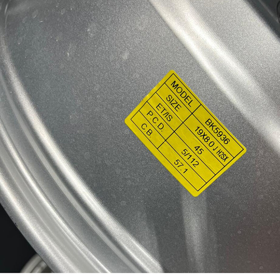 BK-5936 8*19 5*112 ET45 57,1 SHİNY SİLVER JANT 4 lü Takım