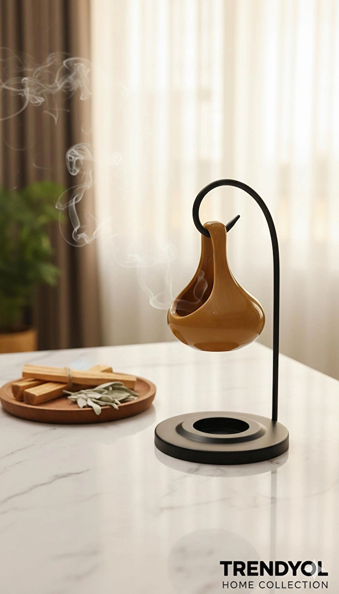 Seramik Askılı Buhurdanlık Bal Karamel – Aromaterapi