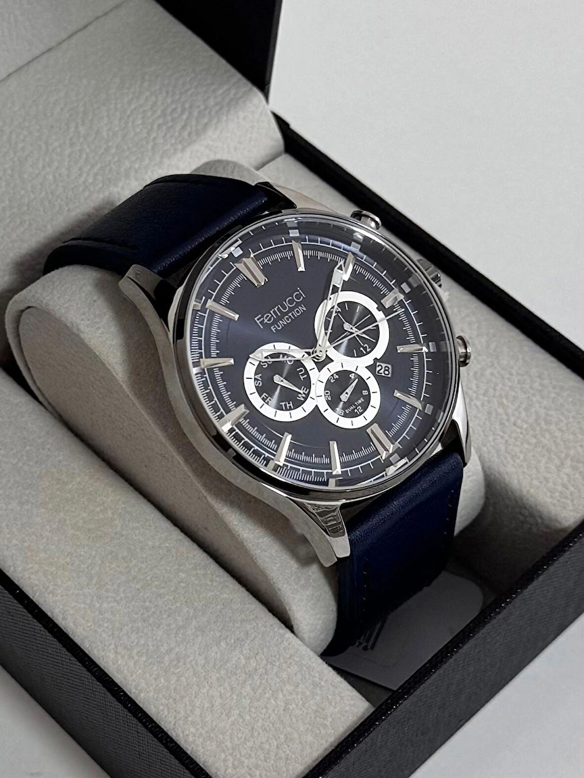 FERRUCCİ ERKEK KOL SAATİ ÇELİK KASA DAYANIKLI DERİ KORDON 30 METRE SUYA DAYANIKLI